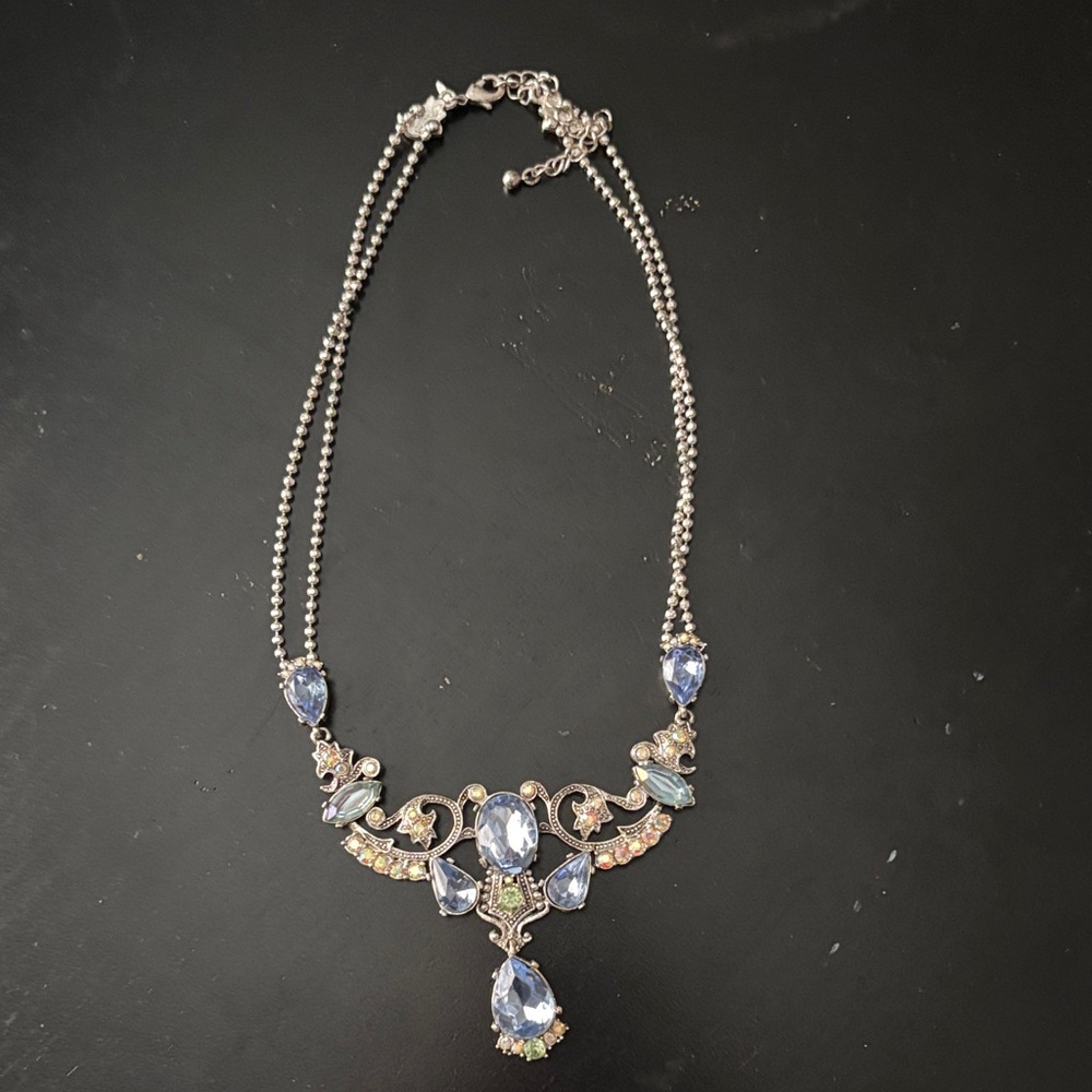 Elegant Silver and Blue Necklace